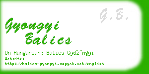 gyongyi balics business card